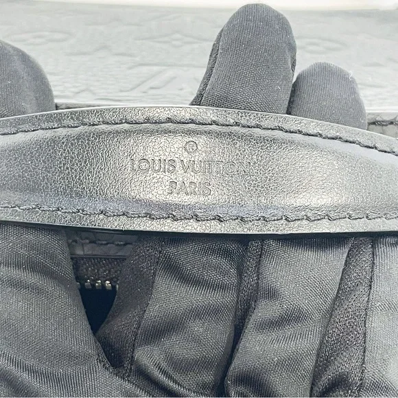 Louis Vuitton Black Monogram Embossed Leather Soft Trunk Crossbody Bag - Picture 8 of 12